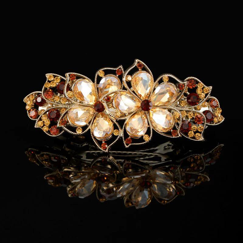 Набор заколок для волос с цветами из страз