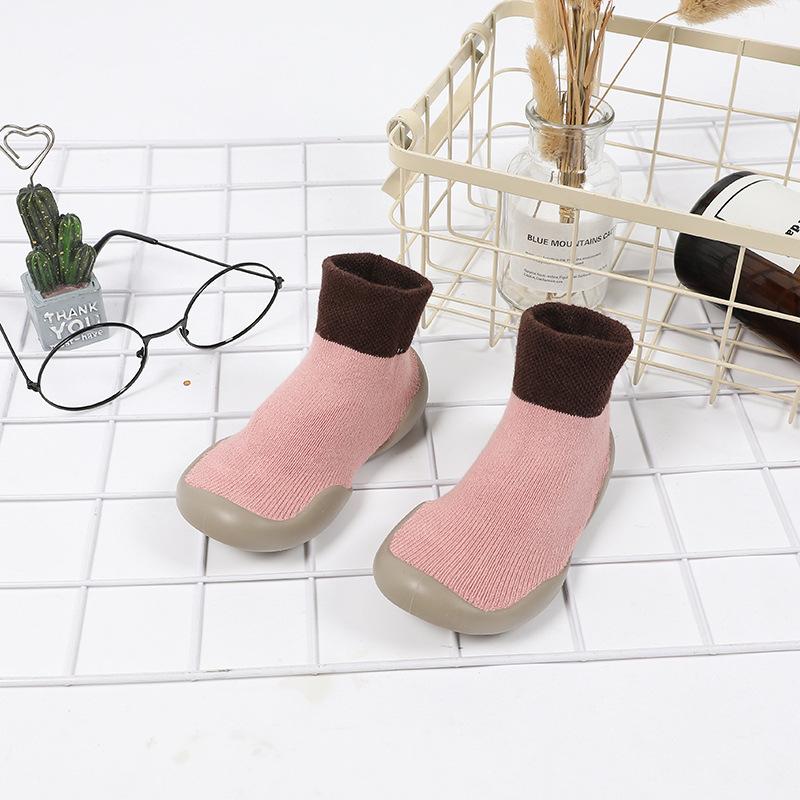 0 to 4 Years Winter Children Terry Socks Soft Bottom Non-slip Floor Girl Boy Newborn Child Warm Shoes Socks with Rubber Soles
