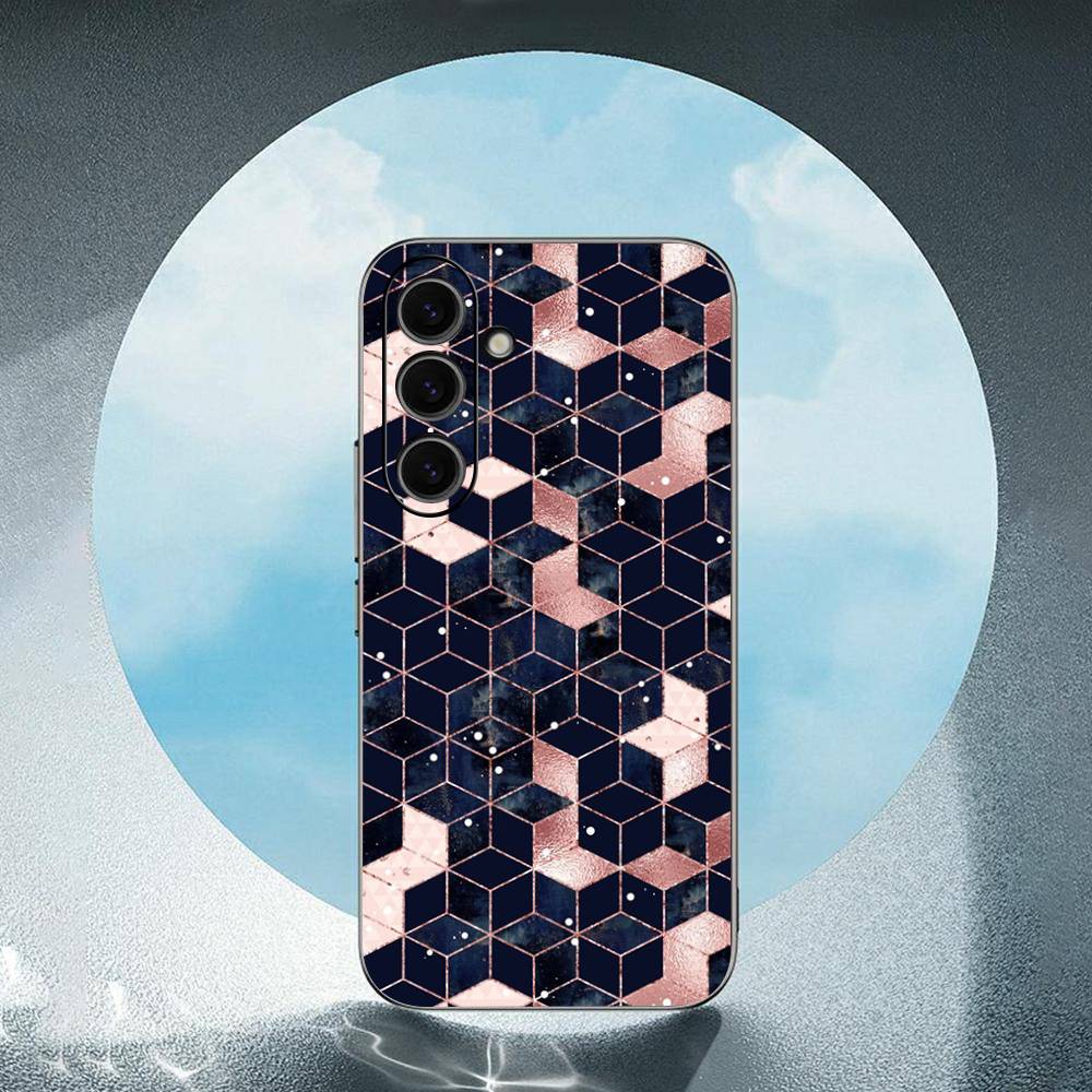 Marbled Pattern For Samsung Galaxy S25 S24 S23 Ultra S22 S21 Plus S20 Black Soft Silicone Protective Case