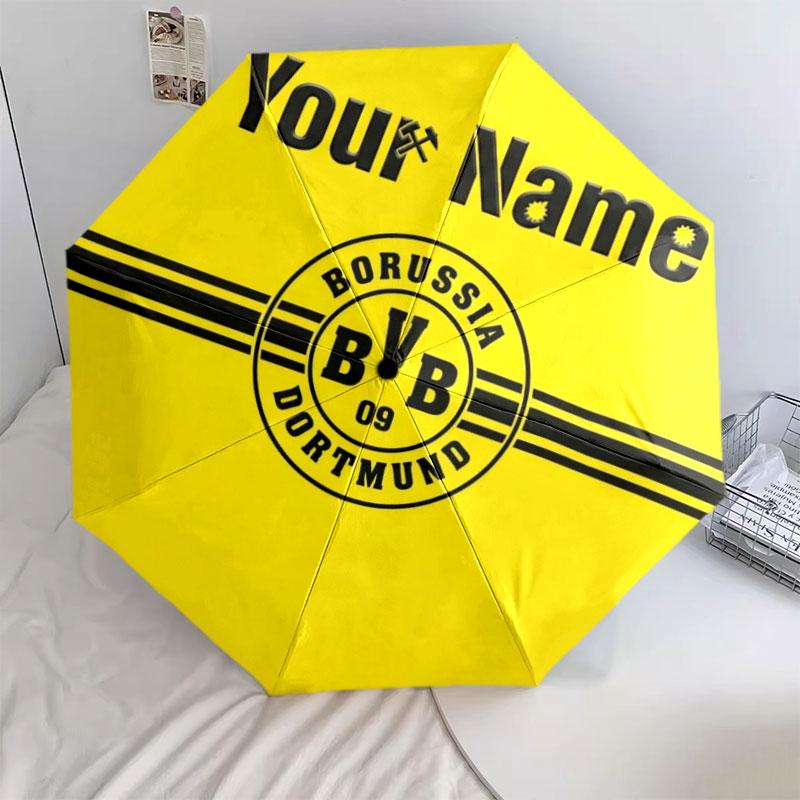 1 Stück Automatischer Faltregenschirm - Borussia Individuelles Namensmuster, Tragbares & Faltbares Design mit 8 Speichen, Weihnachts-Geburtstagsgeschenke