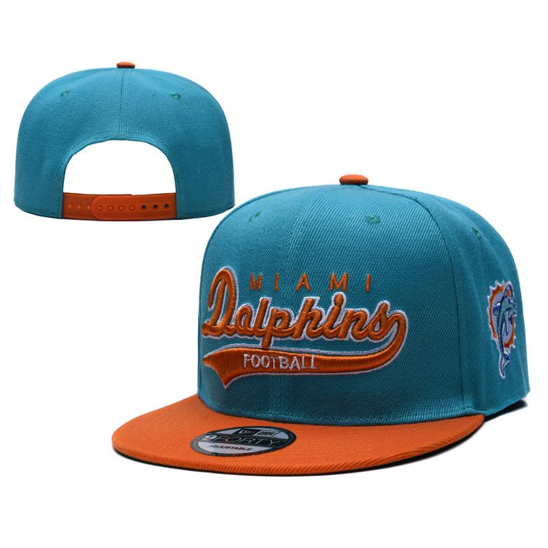 

Miami Dolphins Football Snapback Hat, Adjustable Two-Tone Teal & Orange Flat Brim Baseball Cap, NFL Team Fans Streetwear one size