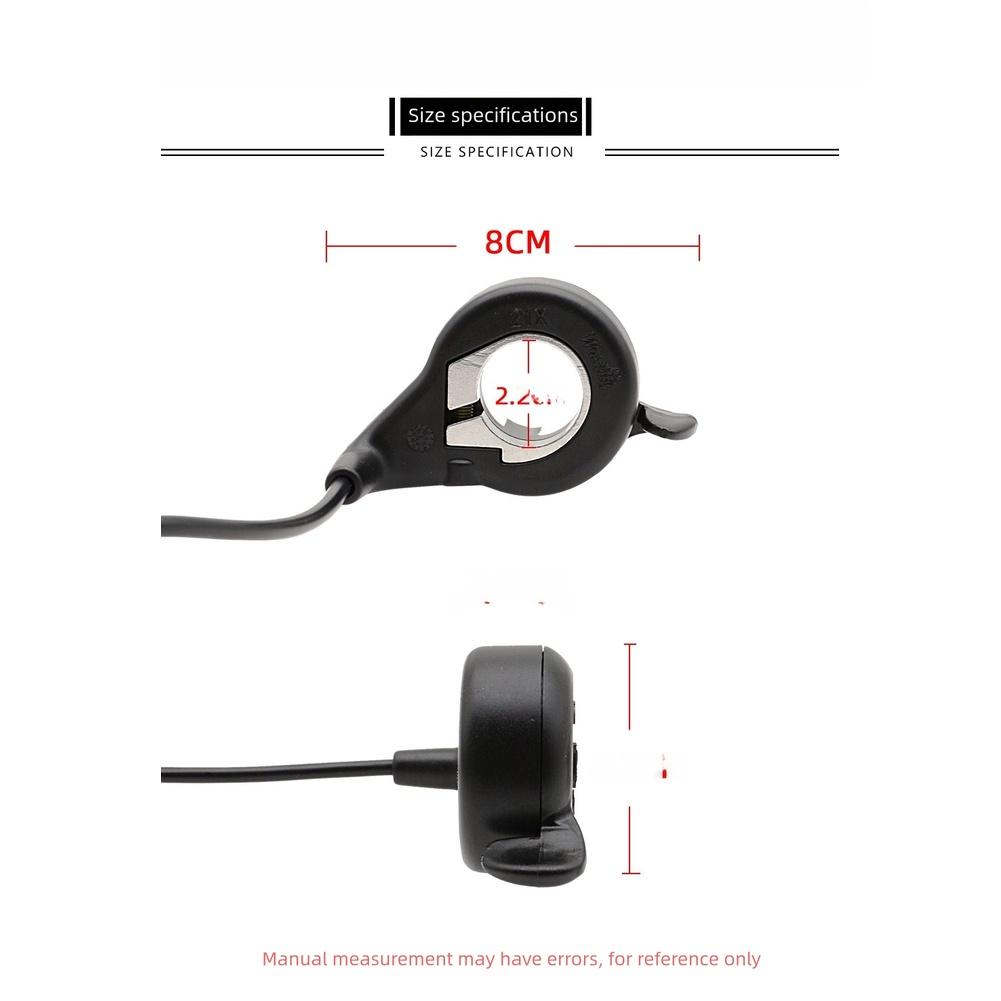 3-Pin Daumen Gasgriff Rechts mit SM Stecker (Male oder Female) für E-Bike und Elektroroller 2,2 cm Lenker ABS