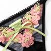 Women's Summer Fashionable and Sexy Lace Printed Rose Flower Invisible Thong Underwear