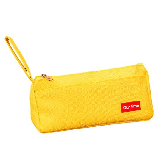 Canvas Pencil Case for Students Large Capacity Double-Layer Pen Bag Waterproof Portable Stationery Organizer for School Office