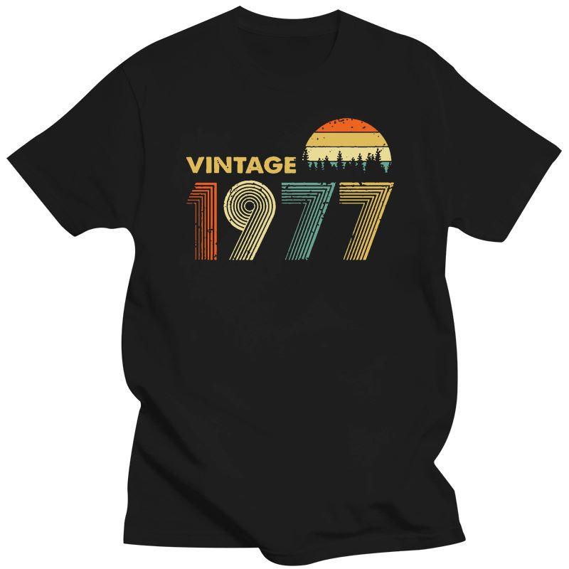 Vintage 1977 Men T Shirt Hip Hop Tshirt Casual Tees Tops Streetwear