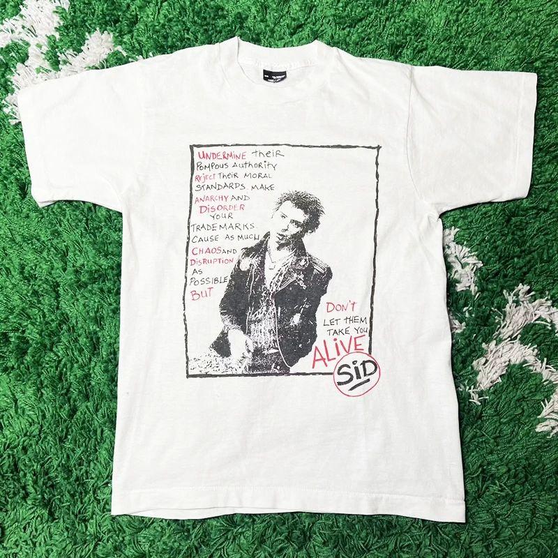 Rock Punk Print Pattern Short Sleeve Retro Sports Streetwear Double Sided Print T-shirt Casual Loose Cotton Top Unisex
