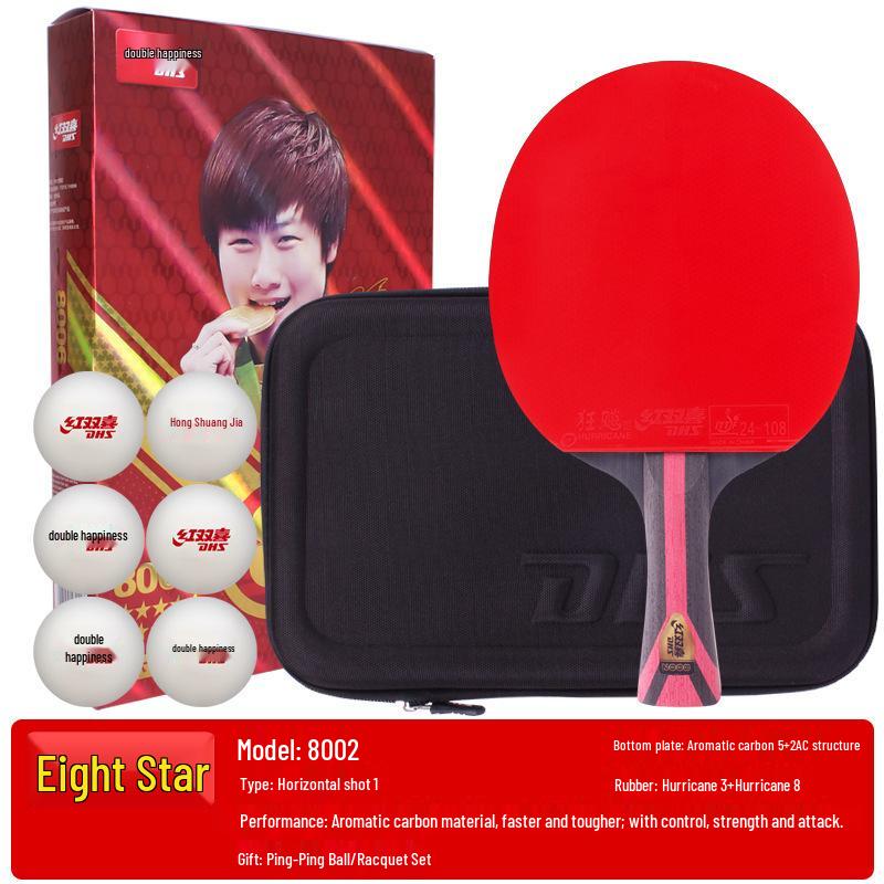 Double Happiness Professional Table Tennis Racket - 1-9 Star, Horizontal/Vertical Grip