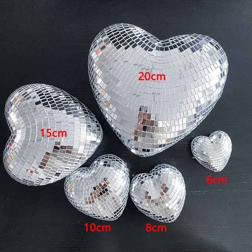 Lightweight Disco Ball Decorations Heart-Shaped Christmas Party Decorations  Keys Chain
