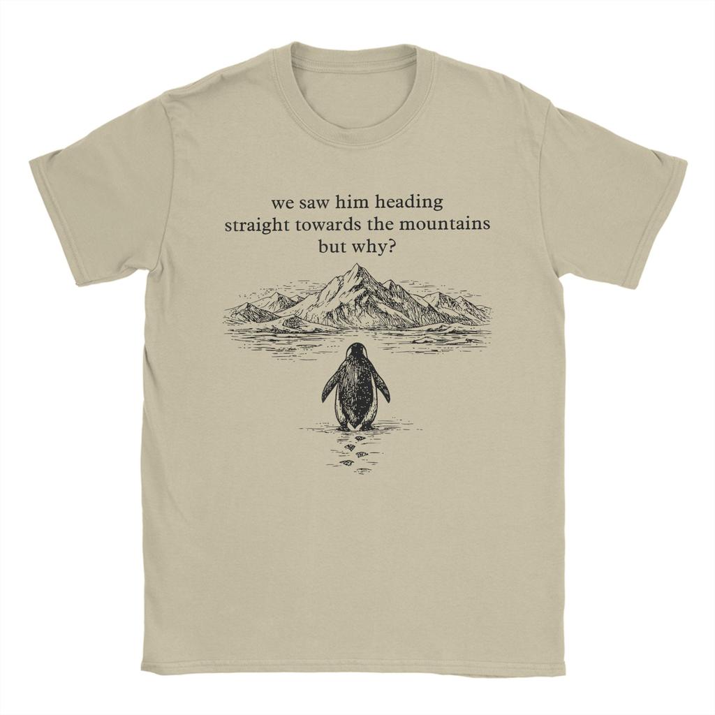 Nihilist Penguin But Why TShirts for Men  Casual Cotton Tee Shirt Round Collar Short Sleeve T Shirt Printing Clothing