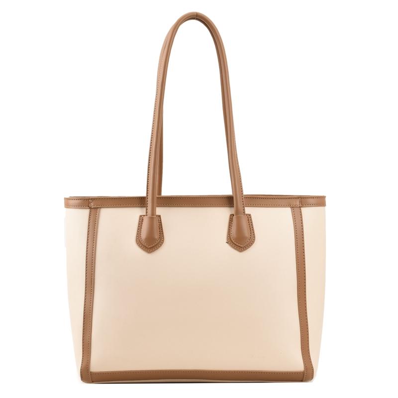 PU Große Kapazität Tragetasche Neue Damen Retro Kontrastfarbe Reißverschluss Textur Handtasche Vielseitige Pendeltasche Einfache Schultertaschen