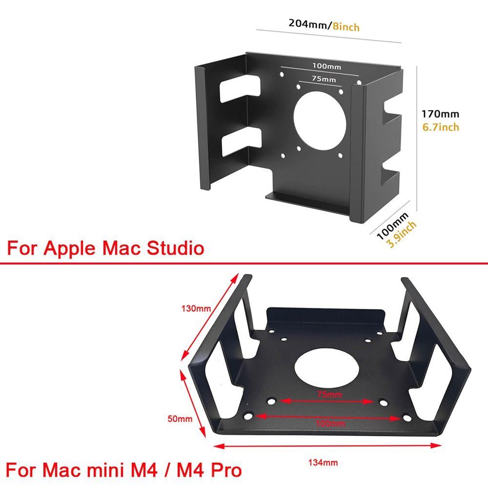 Bottom Mount Desktop Stand Hanging Design Under Desk Desk Bottom Bracket Cooling Function for Mac Studio Mac mini M4 / M4 Pro