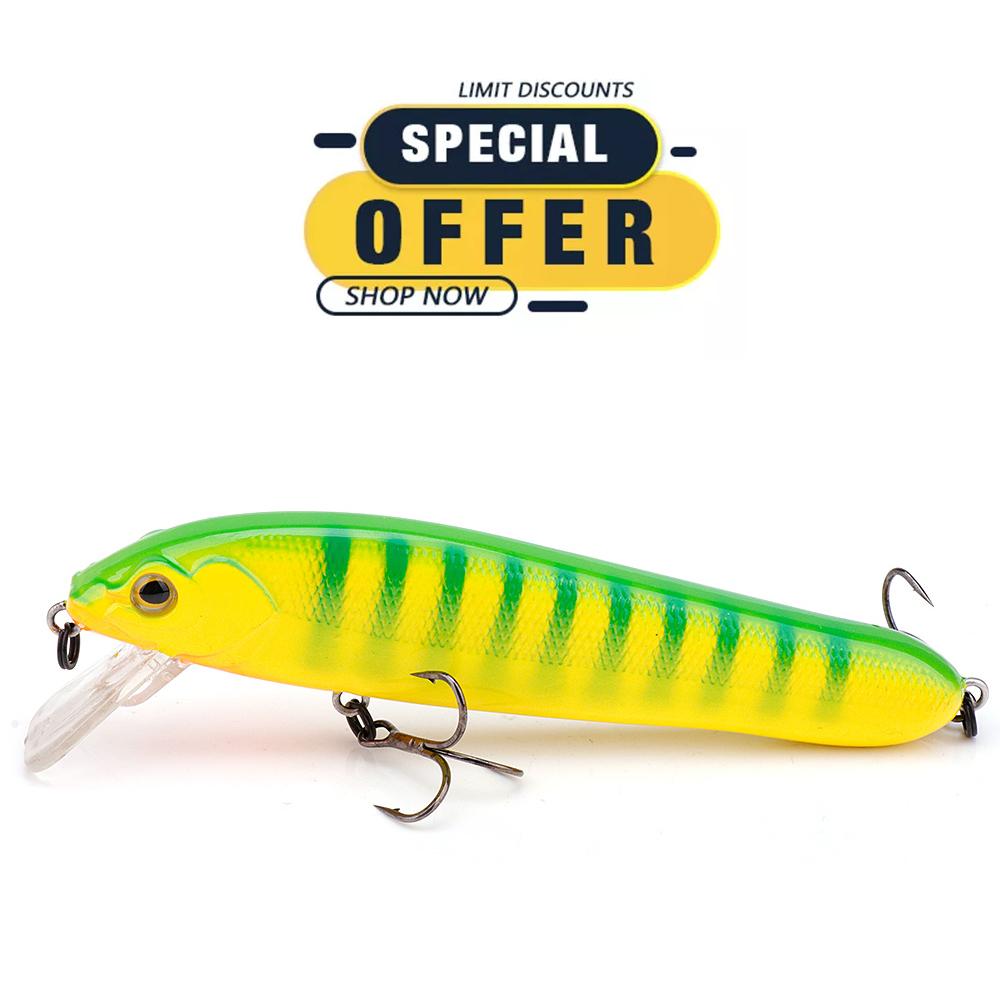 

Pike Fishing Lure 120mm 25g Floating Minnow Black Wobblers Topwater Hard Bait