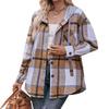 New Autumn and Winter Fashion Women's Hooded Casual Jacket Mid-length Plaid Shirt