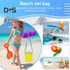 Netz-Strandtasche mit Schultergurt, großes Fassungsvermögen, Reißverschluss, Mehrzweck-Muschelhalter, Aufbewahrungseimer für Reisesandspielzeug