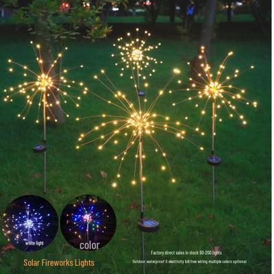 Solar LED Feuerwerk Gartenleuchten - Wasserdichte Outdoor Löwenzahn & Schilf Dekorative Lichterkette