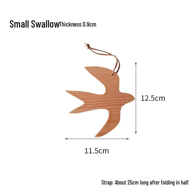 Creative Small Wooden Swallow Pendant - Stylish Wall Decoration for Milk Tea Shops