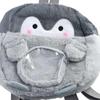 Transparent Cartoon Doll Bag Large Capacity Children Schoolbag Sweet Plush Penguin Backpack  Gift