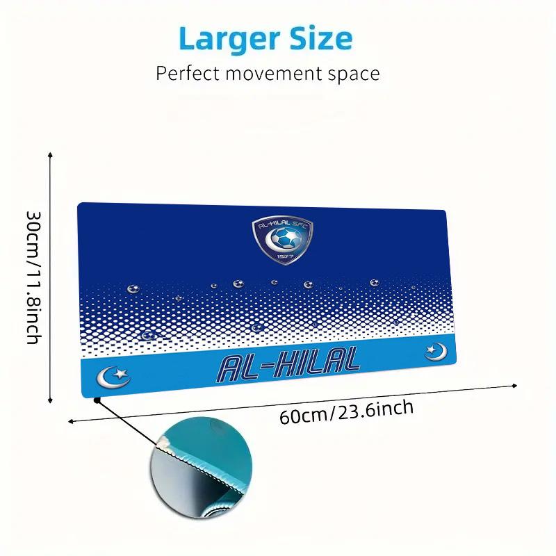 Al-Hilal SFC Color Mouse Pad Large Gaming Table Cushion Non-slip Laptop Tablet Big Mousepad XXL Mat Mini PC Playmat With Lock Edge