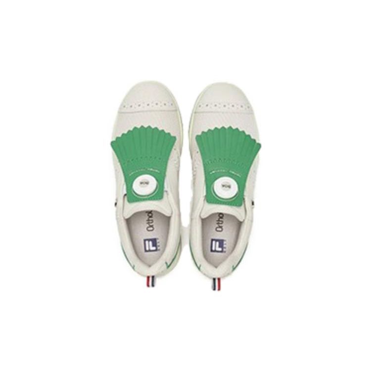 Fila GF Derby Sports Shock Absorbing Low Top Golf Shoes Women Sneaker White Green A12W331703FBJ