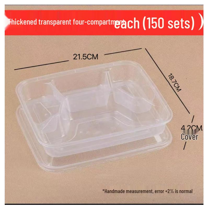 BOUSSAC Disposable PP Plastic Meal Prep & Takeout Containers