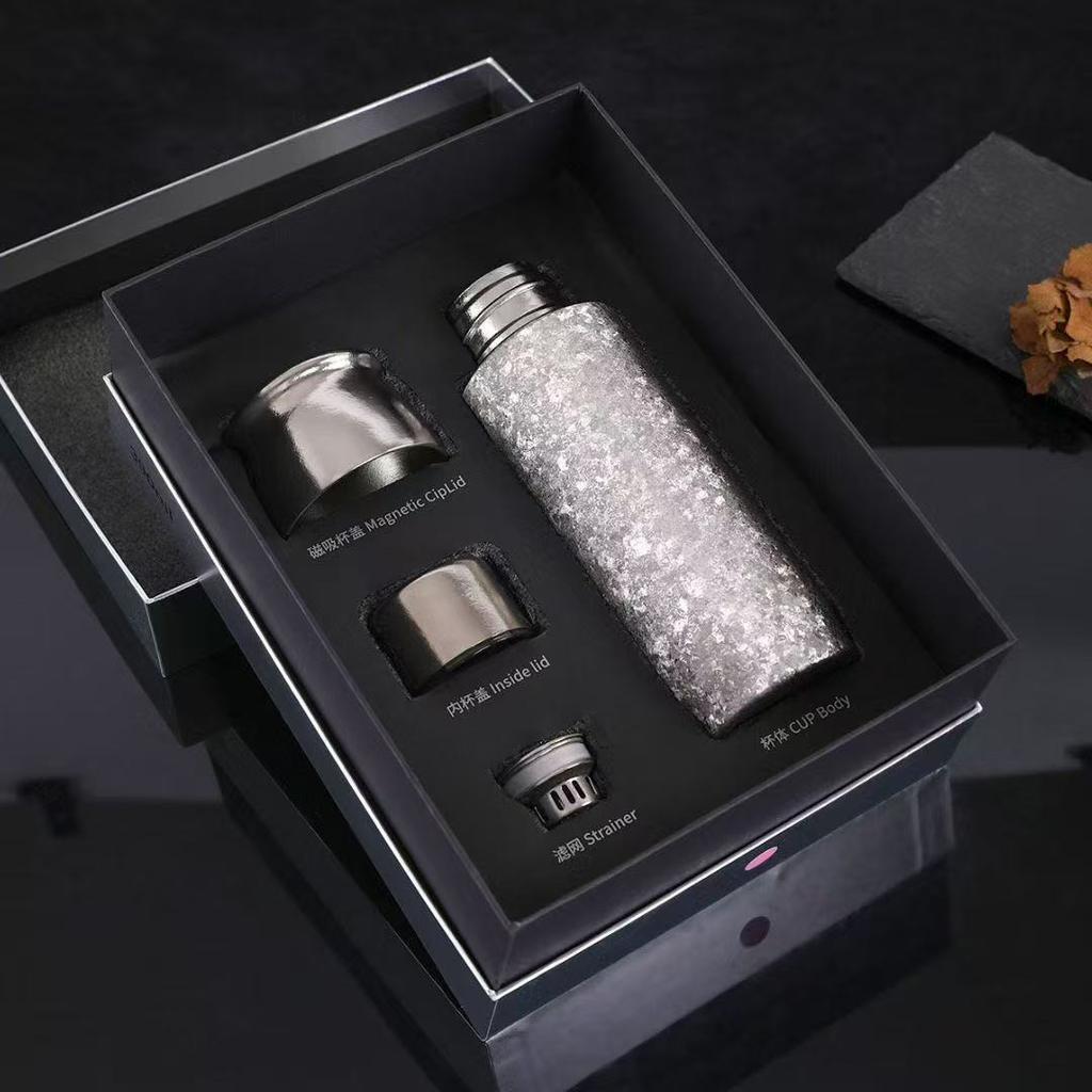 Capacity 390ml Titanium Thermos Hot Drink Insulated Mug  Tea Water Separation Insulated Cup Car Travel Gift Mugs Vacuum Flasks