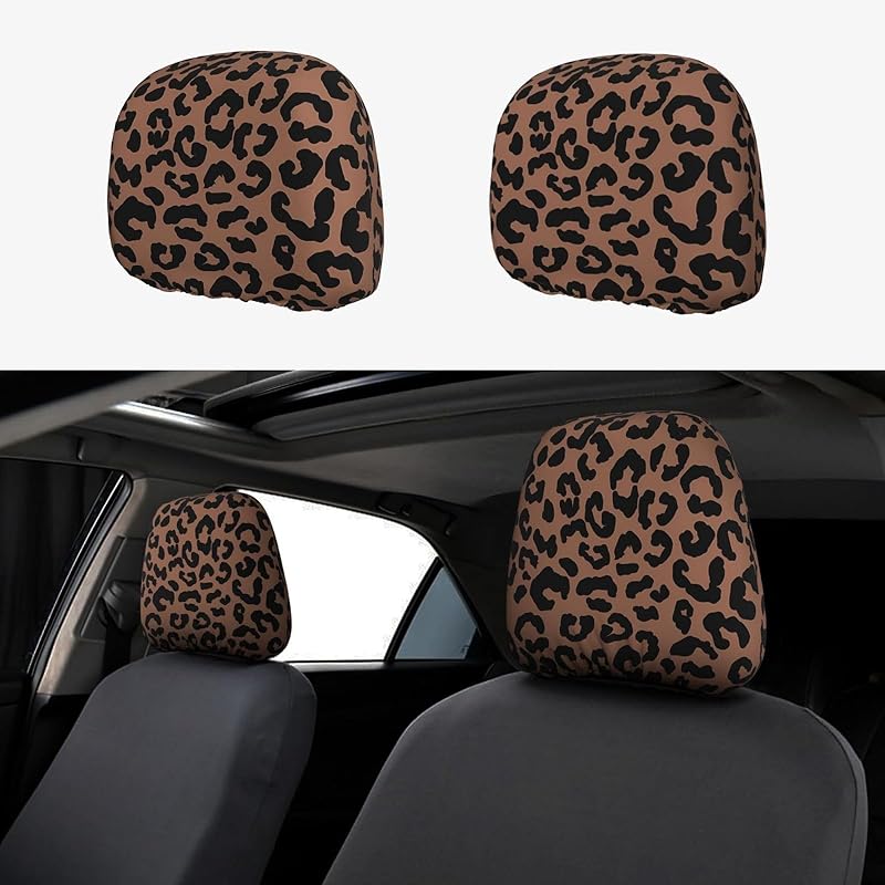 Cartoon Cute Eyes Car Headrest Covers 2 Pack Car Seat Head Rest Cover Auto Elastic Seat Coverings Vehicle Interior Accessories Protector Universal