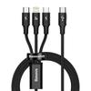 Baseus PD 20W USB Type C Cable for iPhone 12 Pro Max 3 In 1 USBC Fast Charging Charger Cable For Xiaomi Samsung Micro Data Cord