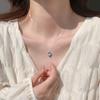 Blue Bead Fish Tail Moonstone Necklace for Women with Niche Design Sense Fashionable Light Luxury Temperament Exquisite Collarbone Chain