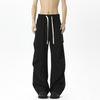 Drape Trousers Men's Spring and Summer Trendy Brand Loose and Versatile Pleated Paratrooper Casual Trousers High-end Black Wide-leg