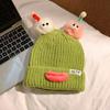 Candy Color Cartoon Knitting Hat Soft Winter Warm Cap Plush Pullover Hats  Autumn and Winter