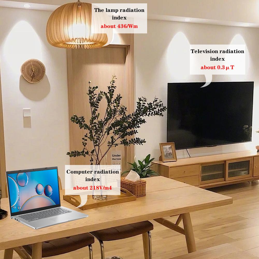 Portable EMF Tester With 3LED Indicator 3 In 1 Electromagnetic Field Radiation Detector Electric Magnetic Field Temperature Test