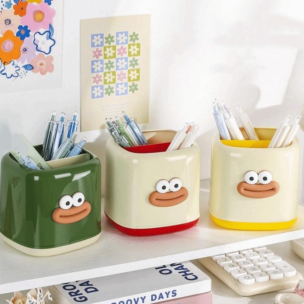 Plastic Student Pen Holder Interesting Stationery Organizer Pencil Storage Box  Home Office Decor