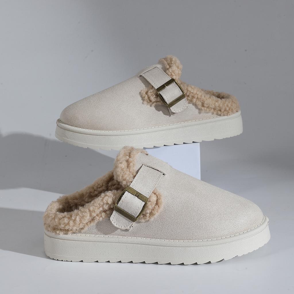 Women Platform Boots New Luxury Winter Women's Warm Shoes Cotton Slippers Plush Fashion Retro Shoes Women Flats Slippers
