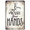 Vintage Style 1920s Hand Wash Metal Wall Art Sign Retro 2D Flat 8x12 Inch Bathroom Kitchen Decor