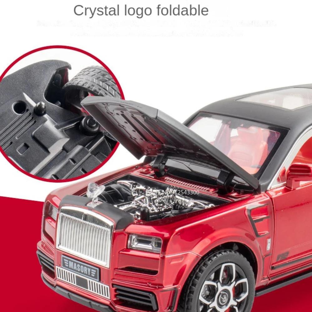1:24 Rolls Royce Cullinan Masory Phantom Car Model Toy Alloy Body Diecast Metal SUV Models Simulation Sound Light Kids Presents