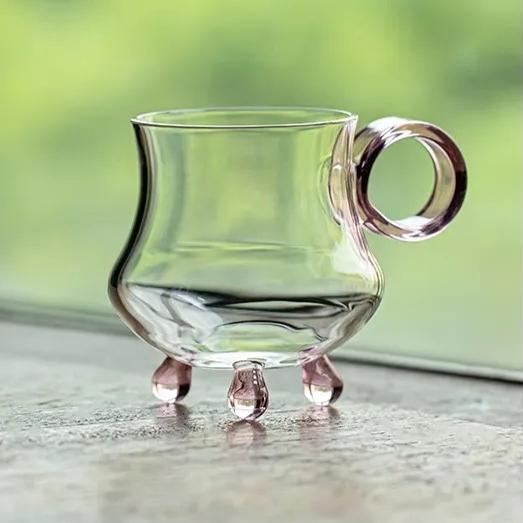 Heat-resistant Glass Teacup High Borosilicate Master Cup Kung Fu Tea Set Transparent Teacup Anti-ironing Water Cup with Handle