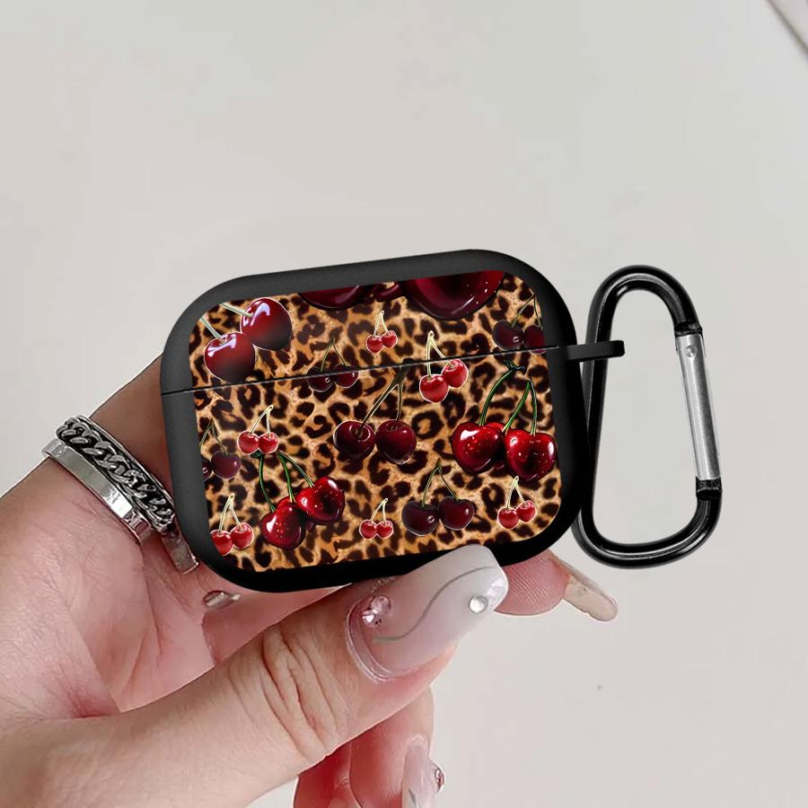 Leopard Cherry Earphone Cases Cover Case For Airpods 4 Pro3 Pro Pro2 1 2 3