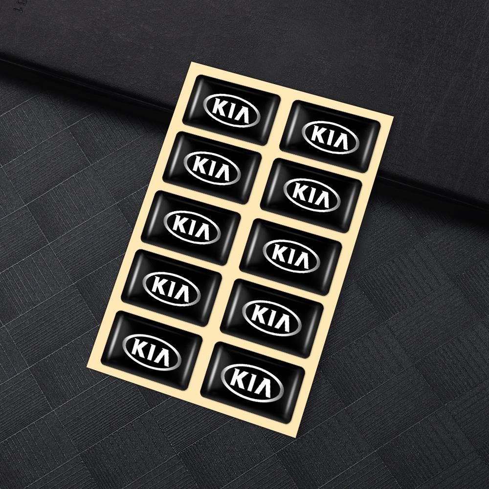 AAOK1 10 Pezzi Adesivi Emblema Auto in Resina Decorazione Interni Auto Decalcomania Accessorio Per Kia Ceed Picanto K9 Rio Soul Seltos Optima Sorento