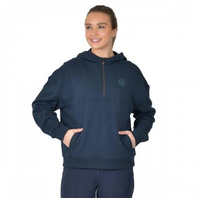 Womens/Ladies Hooded Quarter Zip Fleece Top