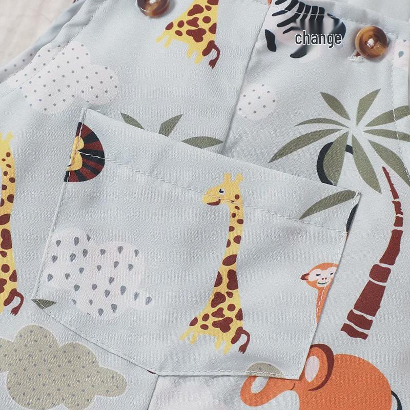 Summer Cartoon Baby One-Piece Short-Sleeved Outfit
