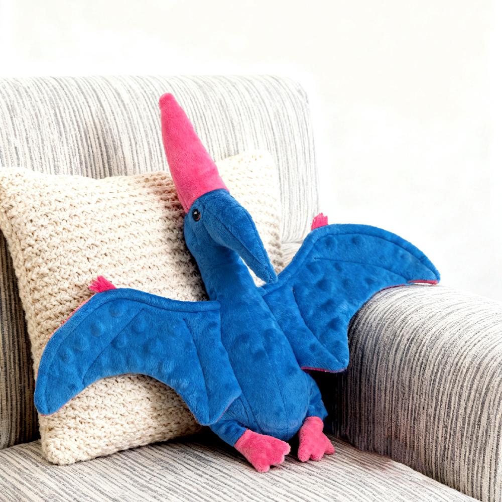 

Pet-Resistant Chewable Plush Interactive Toy with Sound, Dinosaur Shape, Suitable for Large, Medium, and Small Pets Such as Cats and Dogs, синий