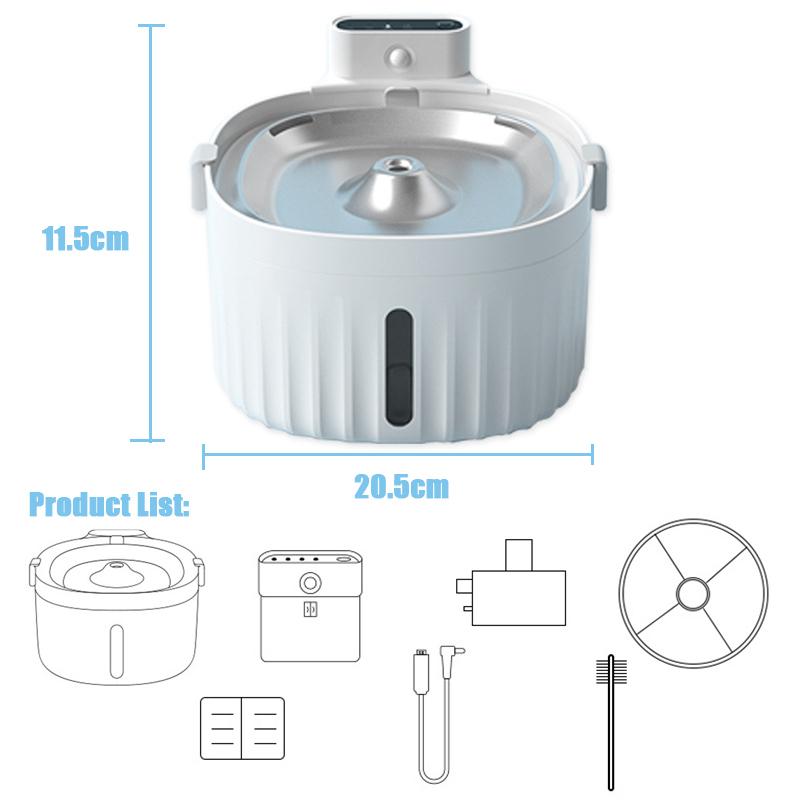 Cat Water Fountain Motion Sensor Automatic Pet Water Dispenser Drinker Stainless Steel USB Charging Water Dispenser Accessories