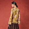 Elegant Floral Print Long-Sleeved Skin-Fit T-Shirt