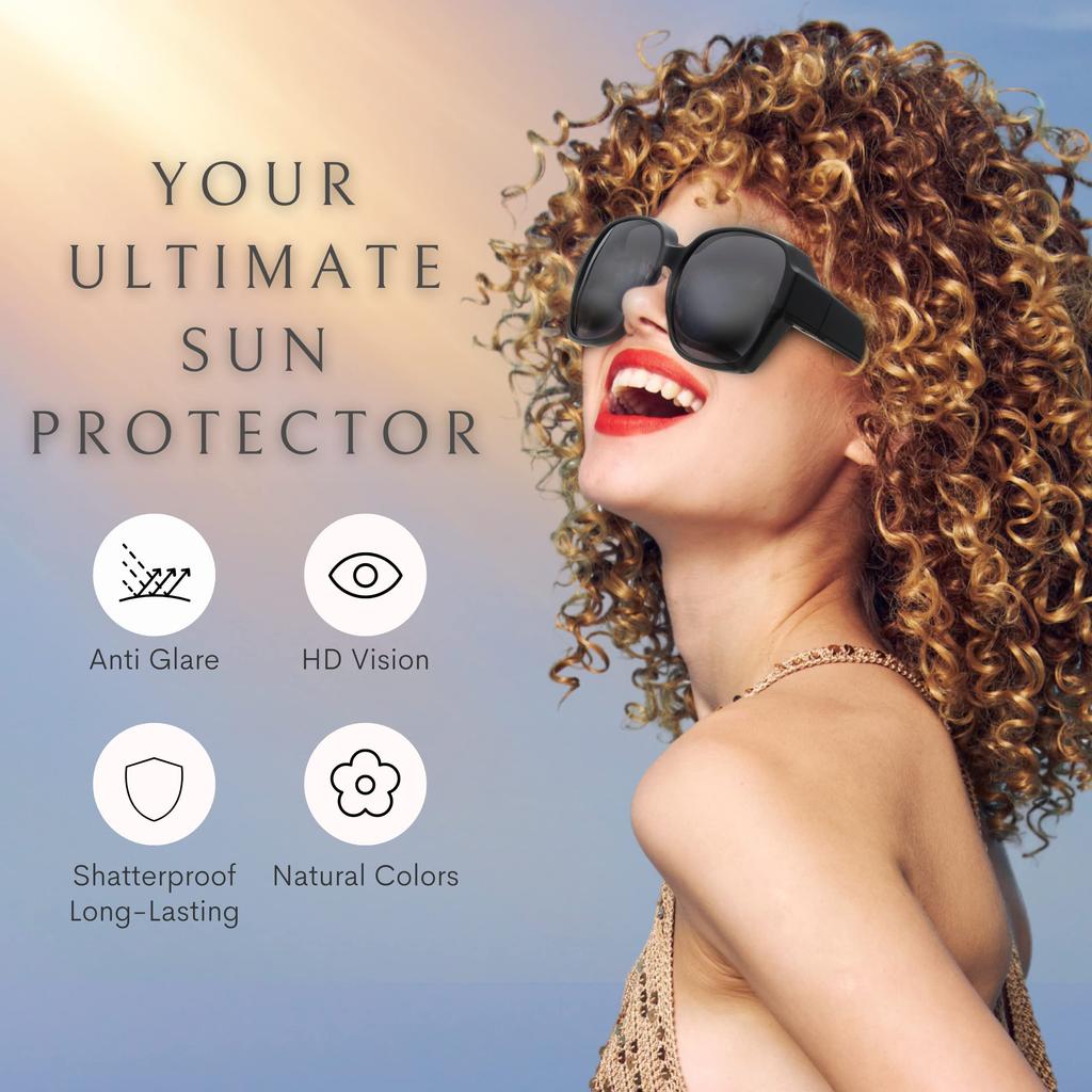 2 Pack Oversized Over Glasses Sunglasses for Women Men T01 Square Fit Over Sun Glasses UV400