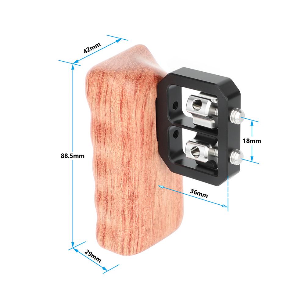 HDRIG DSLR Camera Cage with Wood Side Handle Grip and 1/4" Mounting Screw