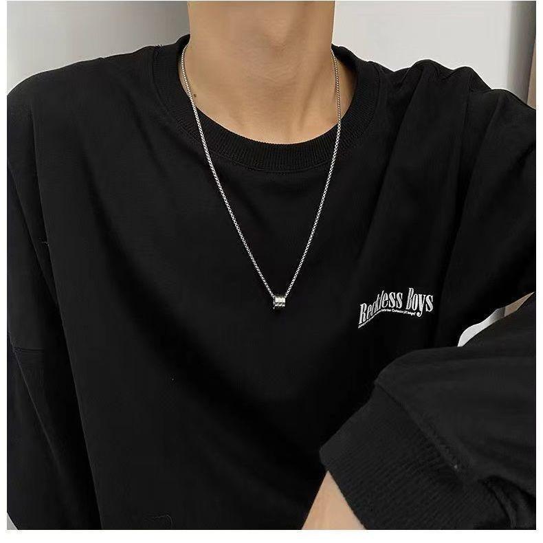 

Titanium Steel Non-Fading Luxury Necklace: Unisex Sweater Chain in Cold Style Design Polished Bead 60cm Titanium Steel Necklace