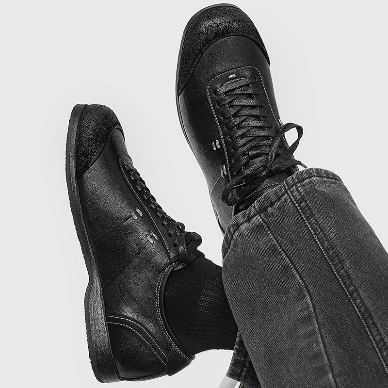 Fashion Men Shoe Men's Leather Lace-Up Casual Shoes Comfortable Men's Walking All-match Sneakers for Men Breathable Male Driving Flats