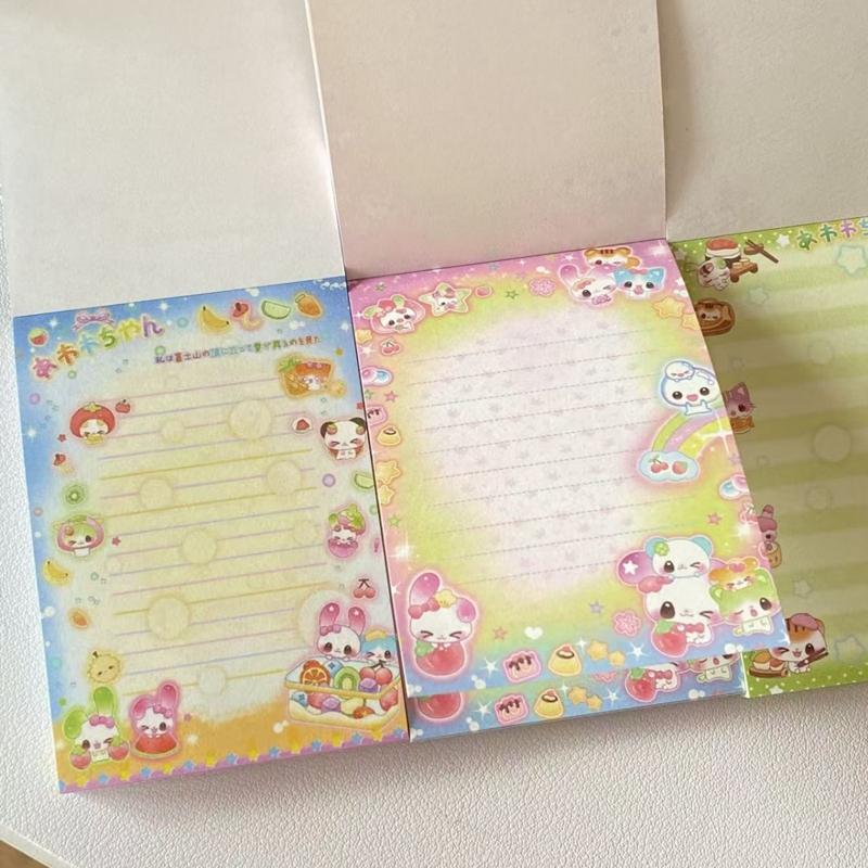 50 Sheets Lovely Rainbow Rabbit Bear Memo Pads To Do List Journal Notepad Kawaii Stationery DIY Material Paper