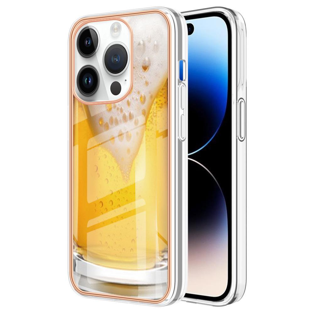 Suitable for iPhone15 mobile phone case 14plus cartoon painted electroplating anti-drop case 13Pro leopard print case