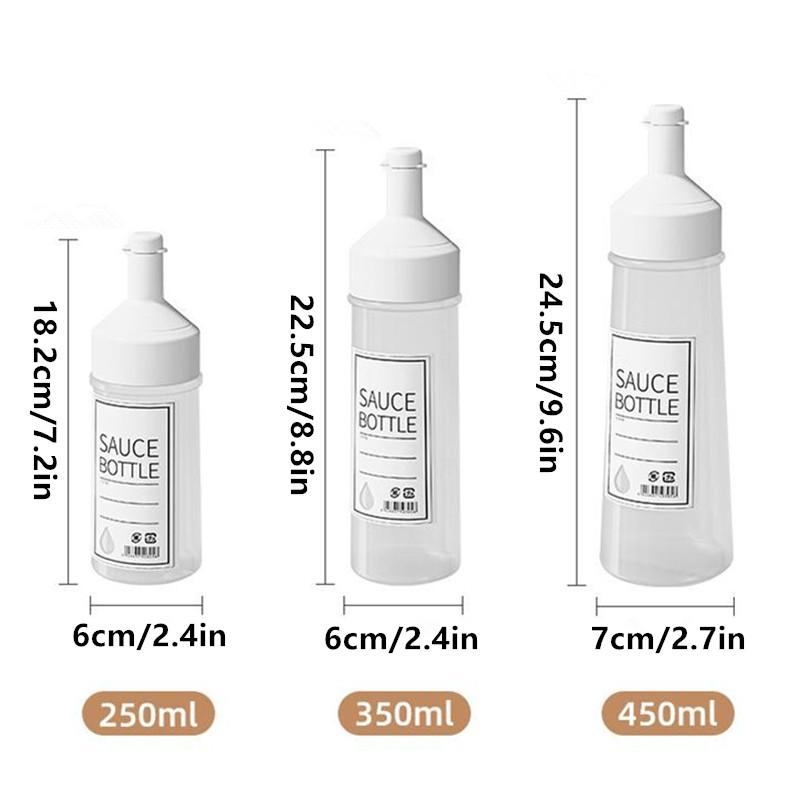 Condiment Squeeze Bottles 250/350/450ml Ketchup Mustard Salad Sauce Dispenser On Cap Lids Olive Oil Bottle Kitchen Gadget